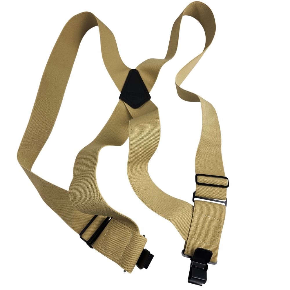 Duluth Trading Co Clip Suspenders Mens Tall Tan Elastic Adjustable Heavy Duty